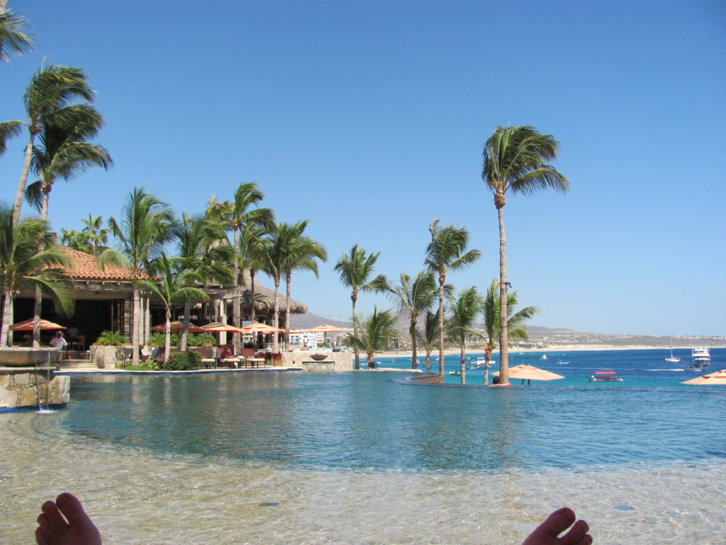 Infinity pool overlooking the beach in Cabo.