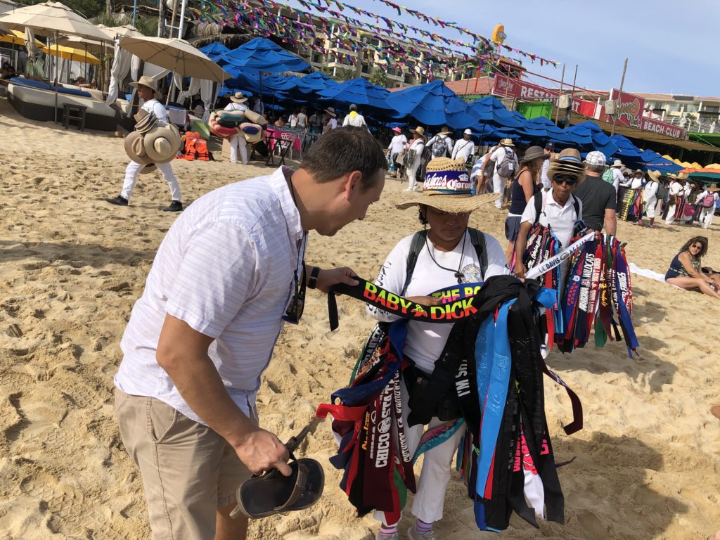 Beach vendor in Cabo.